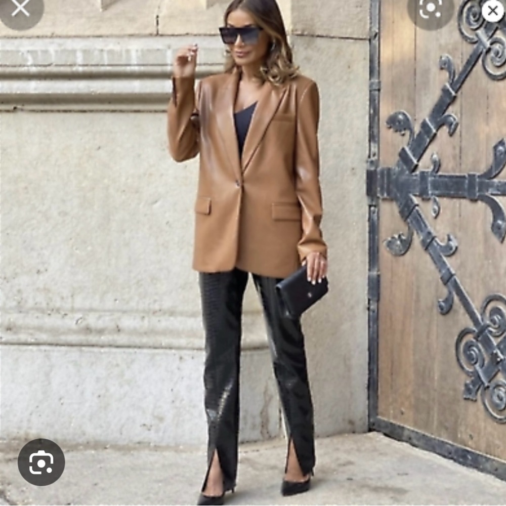 Zara faux leather blazer